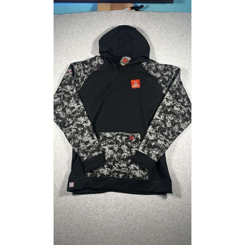 NEW Ariat Work FR Durastretch Patriot Wood Hoodie CAT 2 Black Digi XL Tall